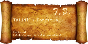 Talián Dorottya névjegykártya